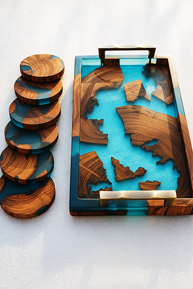 Coloresin Elegant Wooden Tray